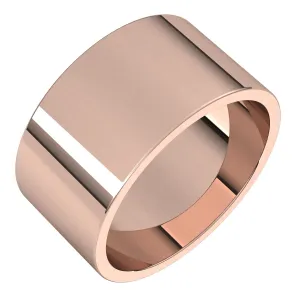 10K Rose Gold 10 mm flat Wedding Band
