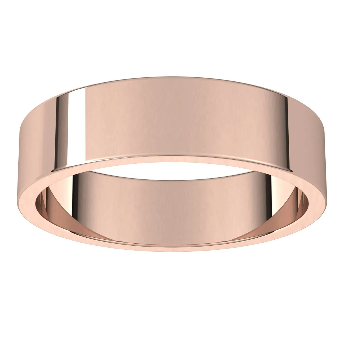 10K Rose Gold 5 mm flat Wedding Band