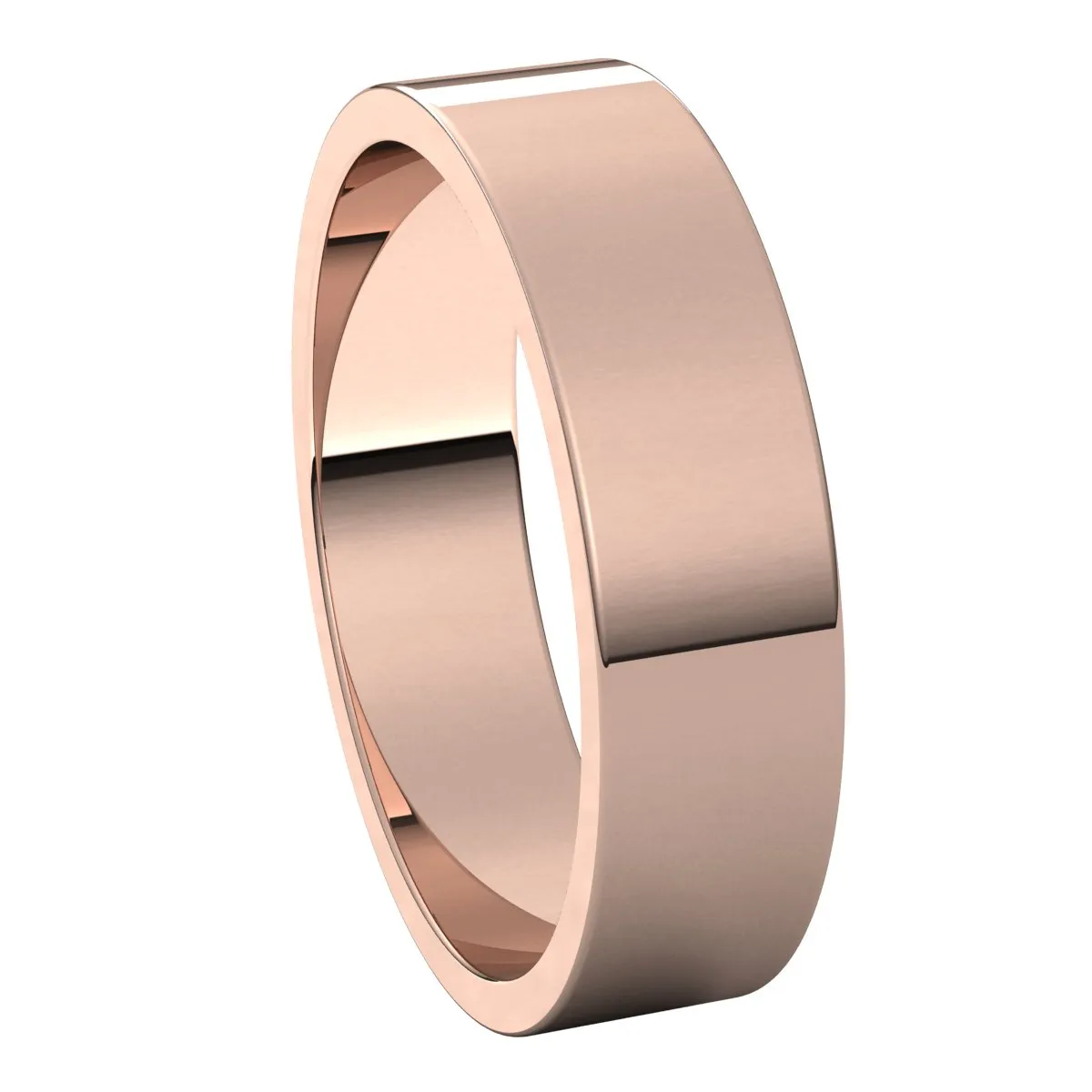10K Rose Gold 5 mm flat Wedding Band