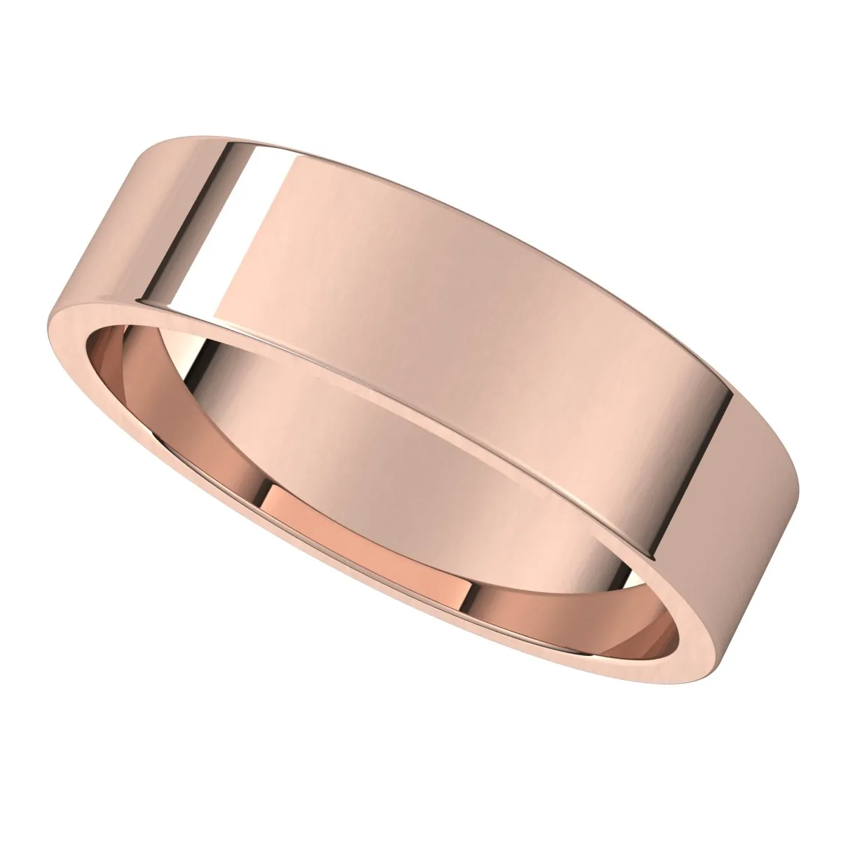 10K Rose Gold 5 mm flat Wedding Band