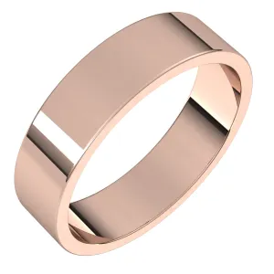 10K Rose Gold 5 mm flat Wedding Band