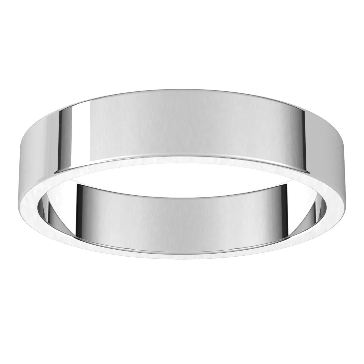 10K White Gold 4 mm flat Wedding Band