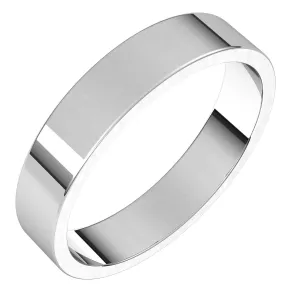 10K White Gold 4 mm flat Wedding Band