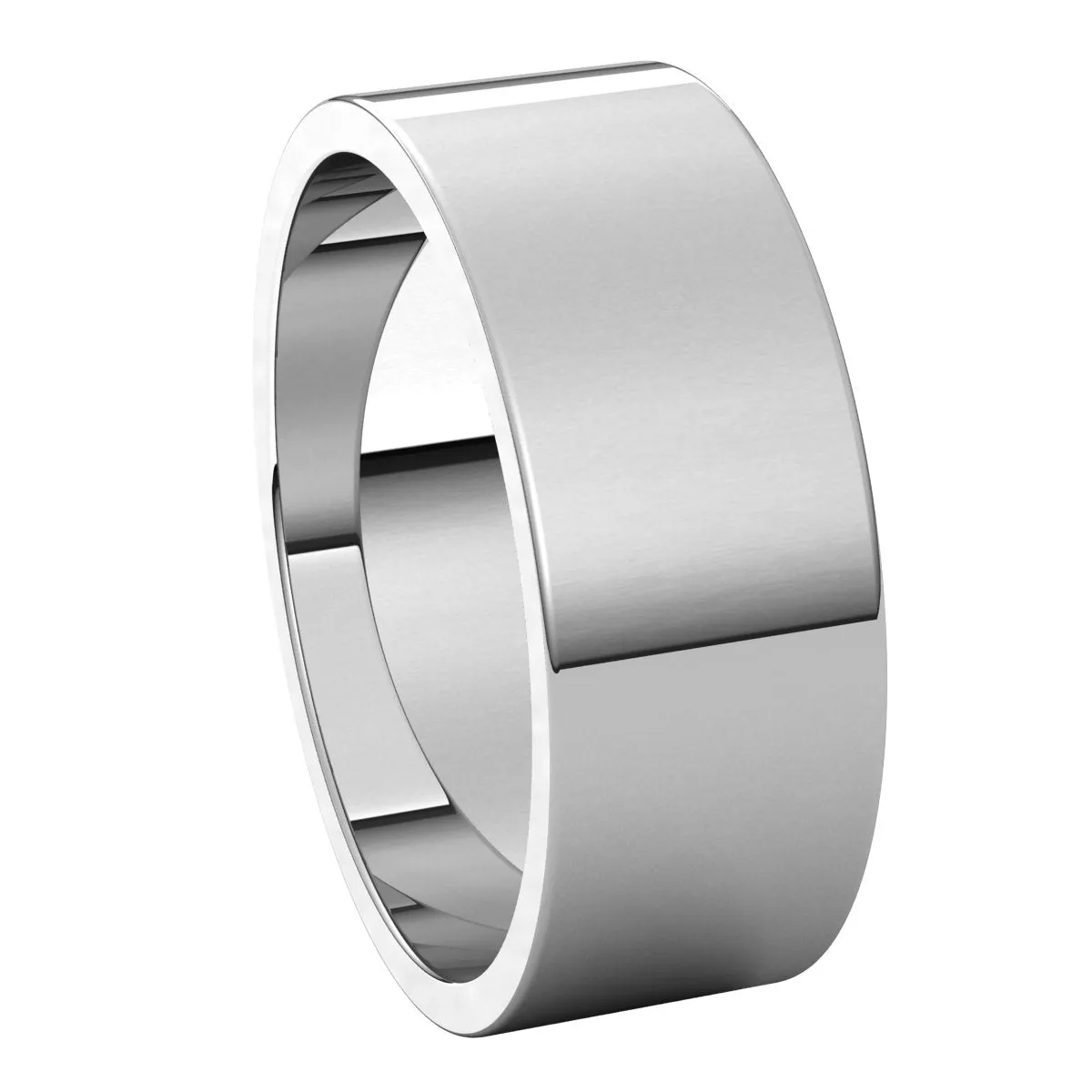 10K White Gold 7 mm flat Wedding Band