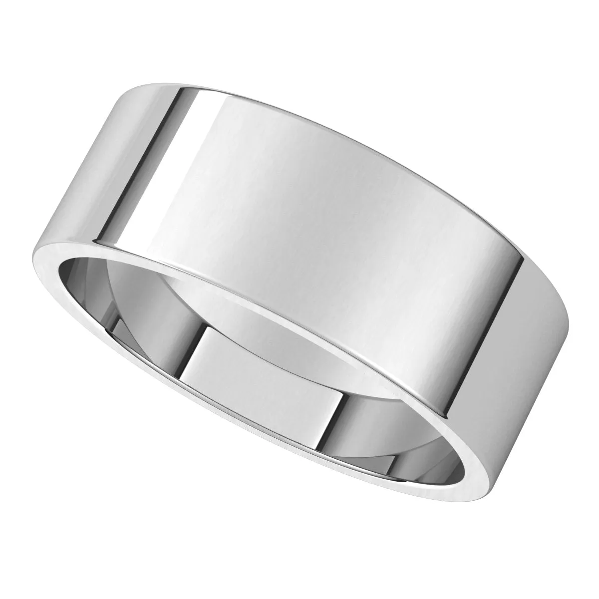 10K White Gold 7 mm flat Wedding Band