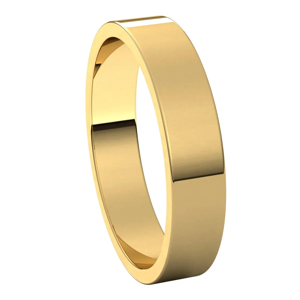 10K Yellow Gold 4 mm flat Wedding Band