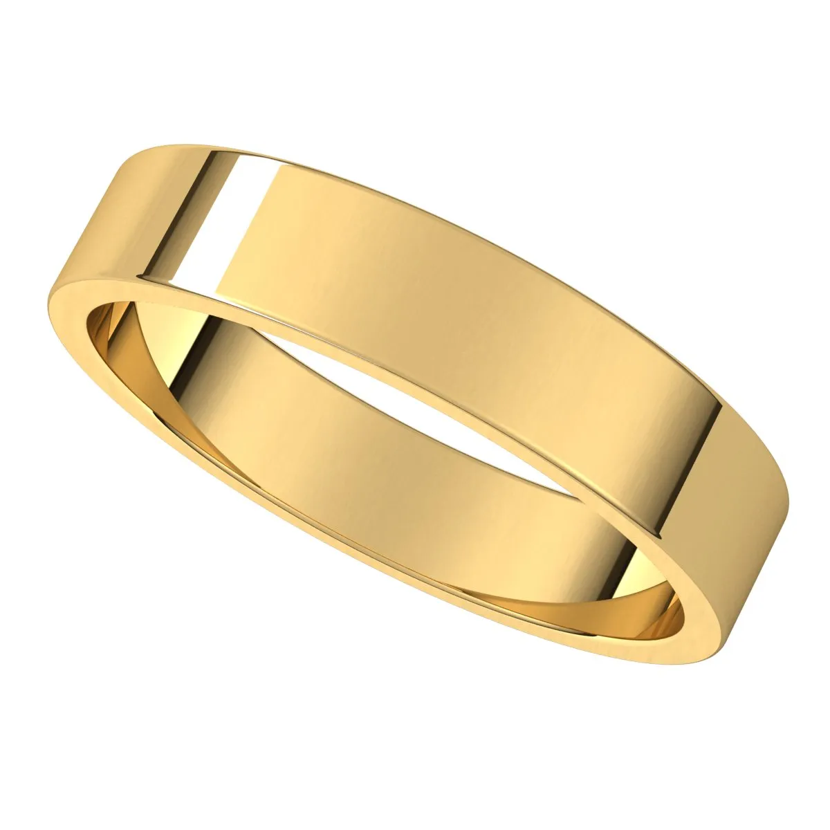 10K Yellow Gold 4 mm flat Wedding Band