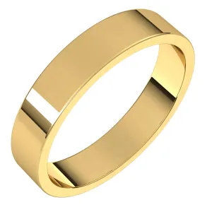 10K Yellow Gold 4 mm flat Wedding Band