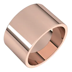 14K Rose Gold 12 mm flat Wedding Band