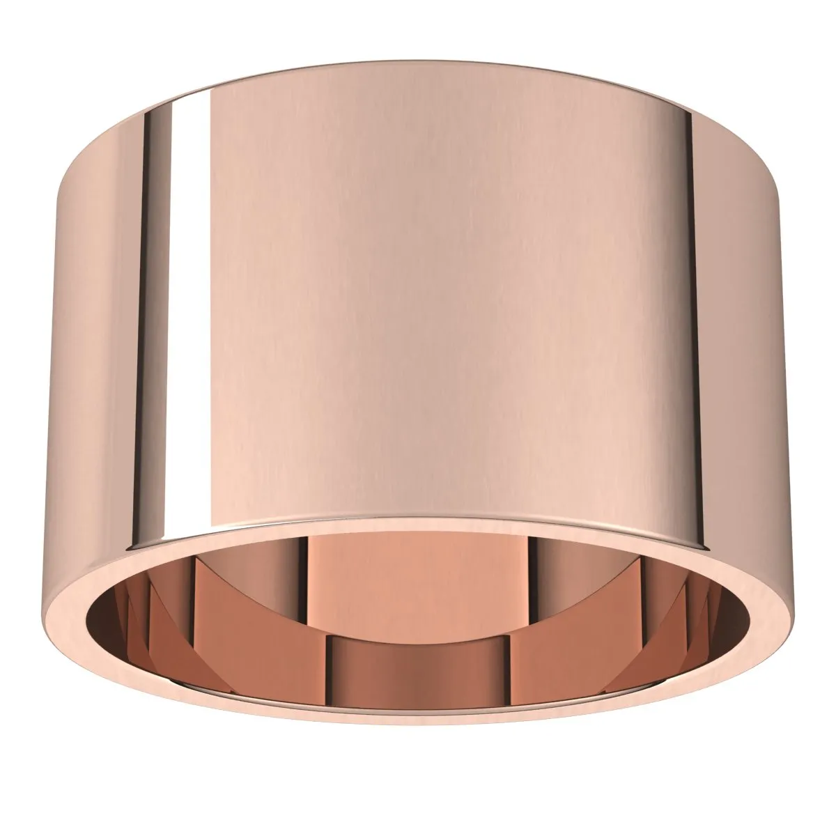 14K Rose Gold 12 mm flat Wedding Band