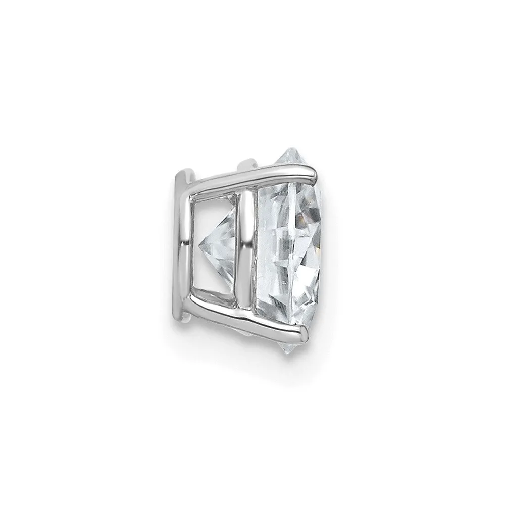14k White Gold 1.5ct. 7.5mm Round G H I True Light Moissanite Solitaire Chain Slide