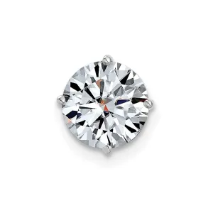 14k White Gold 1.5ct. 7.5mm Round G H I True Light Moissanite Solitaire Chain Slide