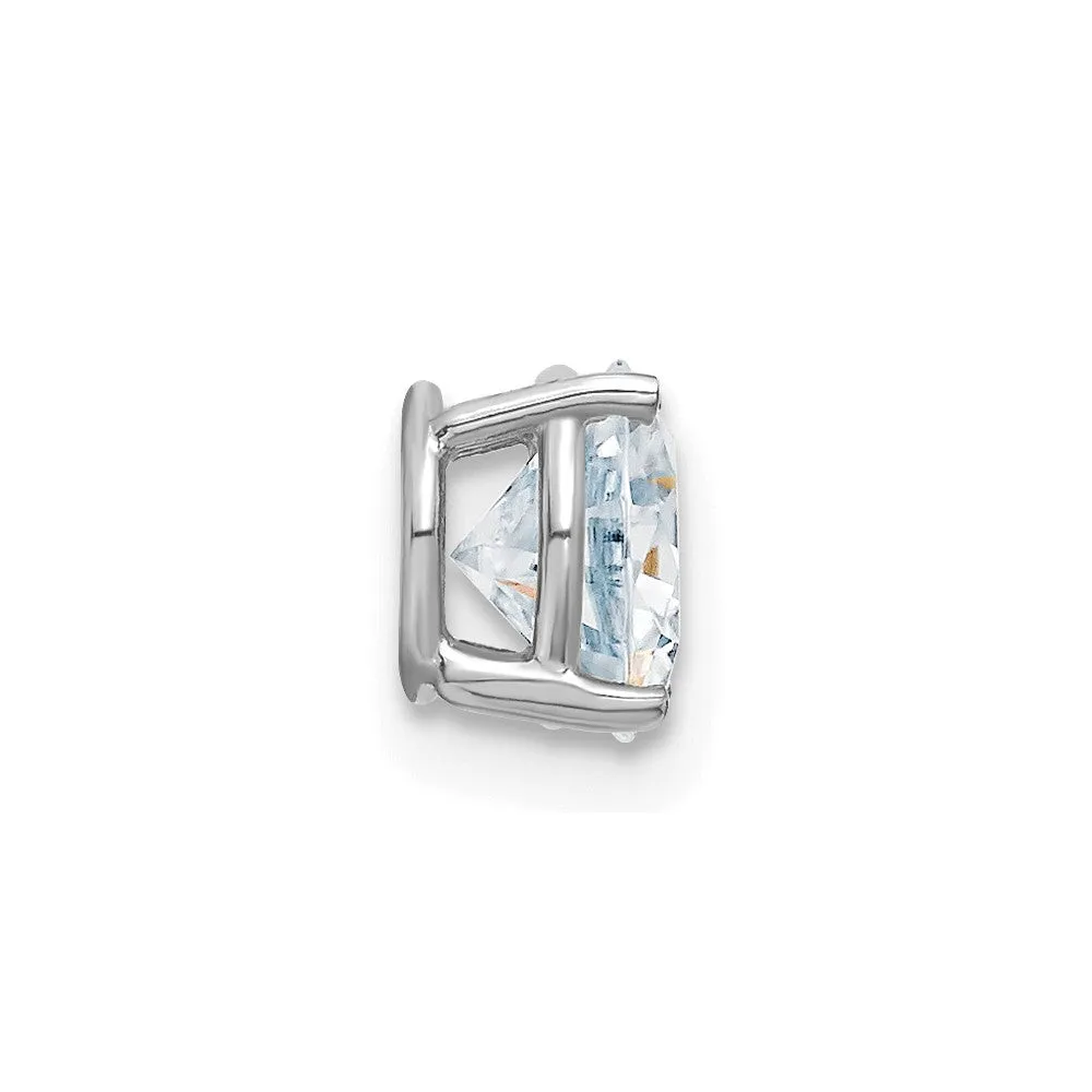 14k White Gold 1ct. 6.5mm Round D E F Pure Light Moissanite Solitaire Chain Slide