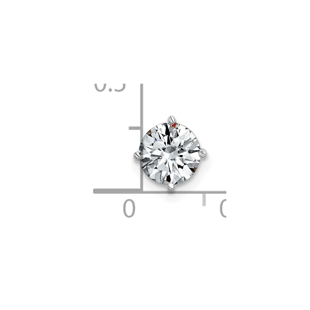 14k White Gold 1ct. 6.5mm Round G H I True Light Moissanite Solitaire Chain Slide