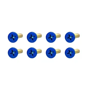 1" Candy Blue x Yellow Zinc Phillips Mounting Hardware 100 Pack