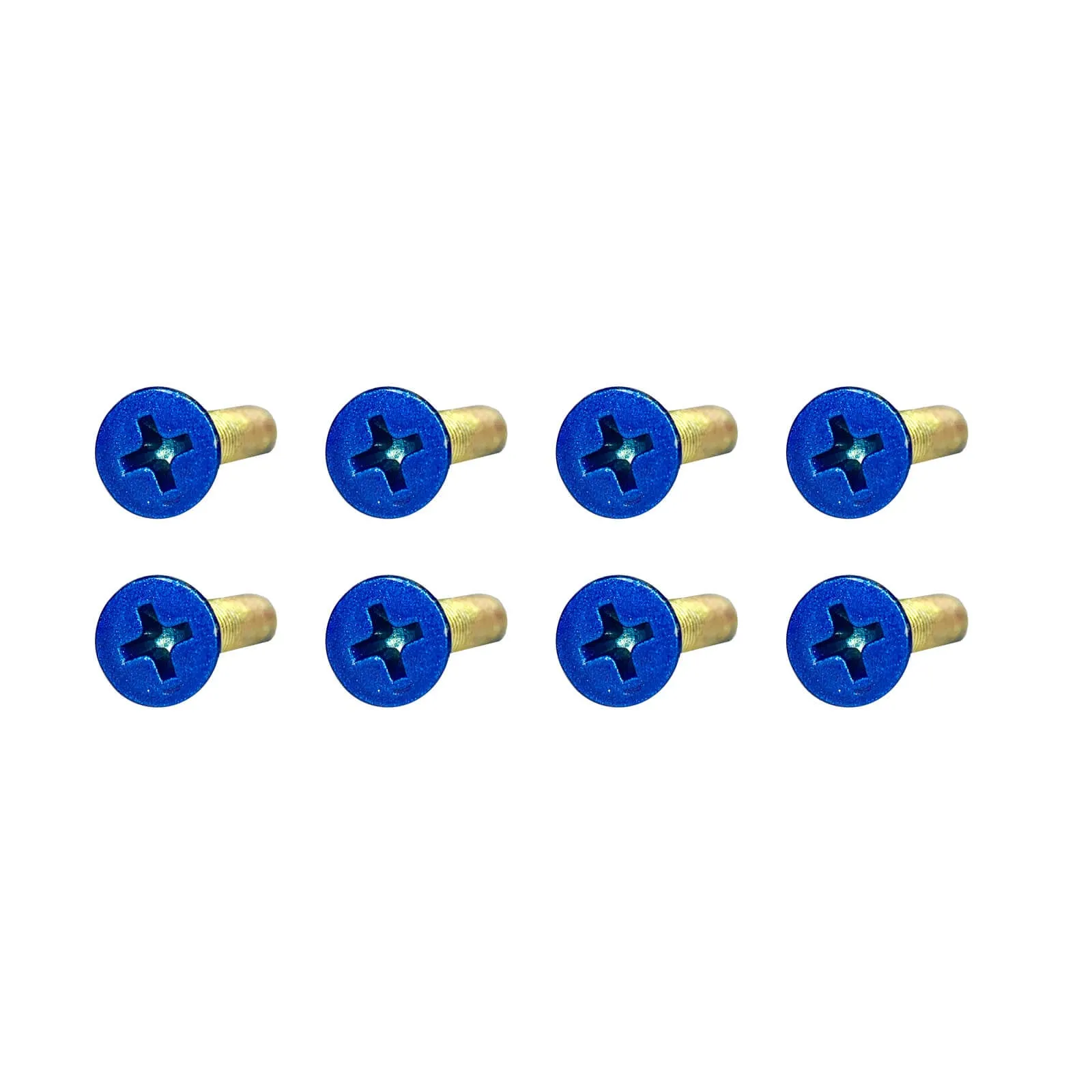 1" Candy Blue x Yellow Zinc Phillips Mounting Hardware 100 Pack