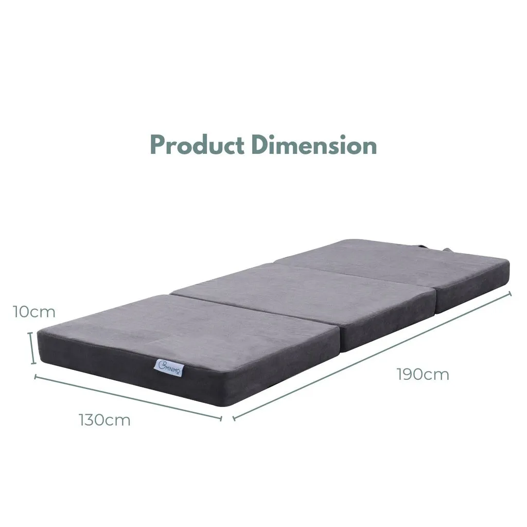 3 Fold Folding Mattress Double Light Grey