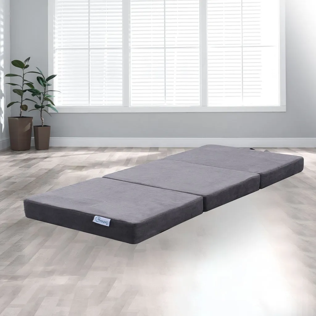 3 Fold Folding Mattress Double Light Grey