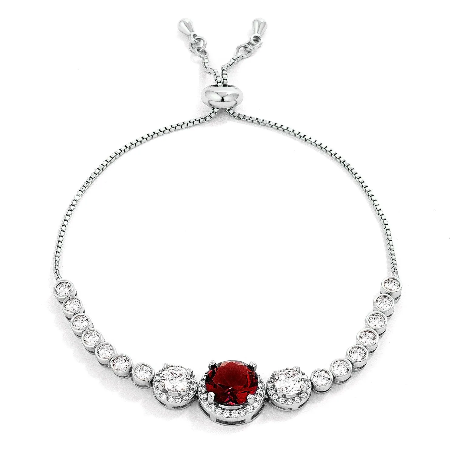 Abigail 9mm Round Graduated CZ Bolo Slider Bracelet