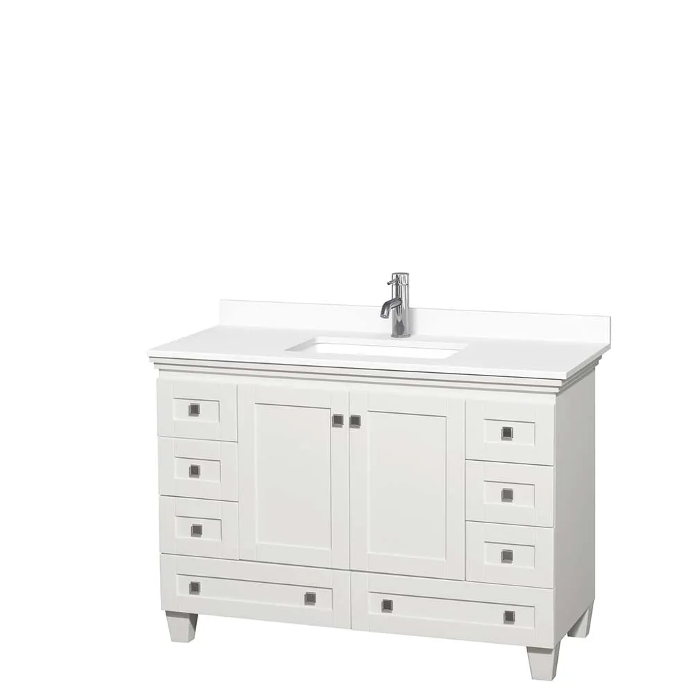 Acclaim 48 Inch Single Bathroom Vanity in White