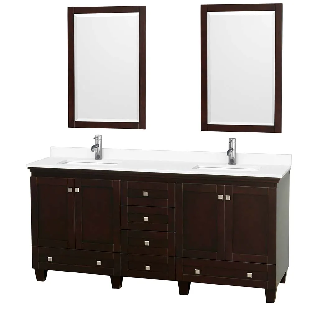Acclaim 72 Inch Double Bathroom Vanity in Espresso