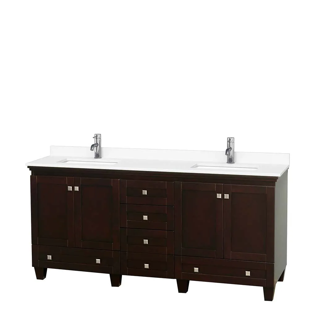 Acclaim 72 Inch Double Bathroom Vanity in Espresso