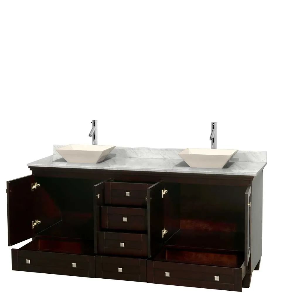 Acclaim 72 Inch Double Bathroom Vanity in Espresso