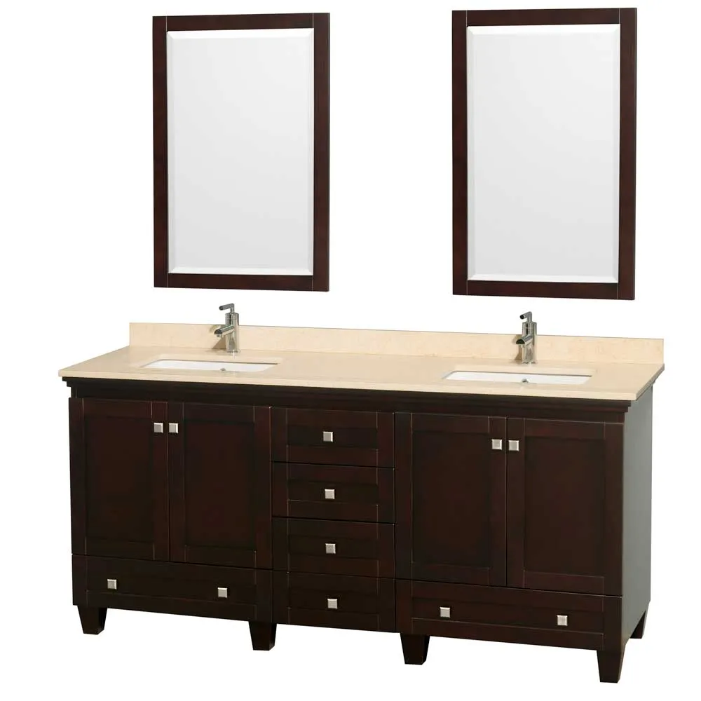 Acclaim 72 Inch Double Bathroom Vanity in Espresso