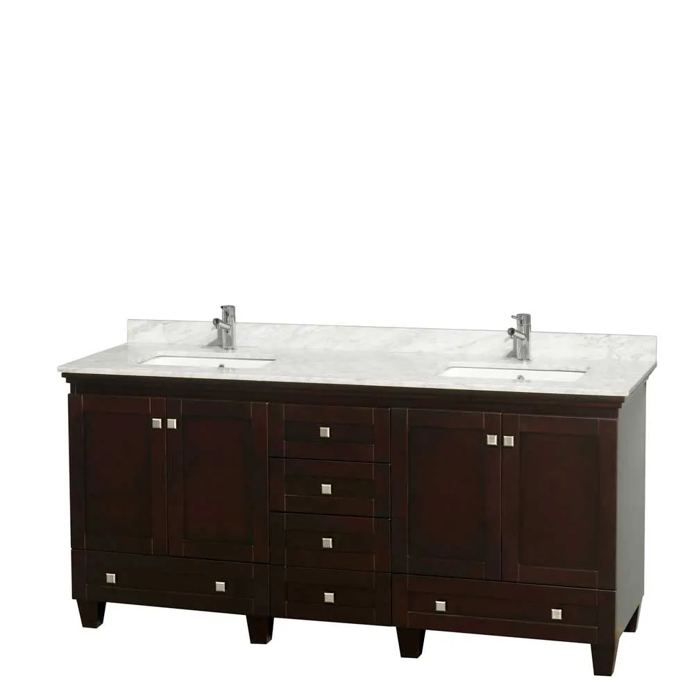Acclaim 72 Inch Double Bathroom Vanity in Espresso