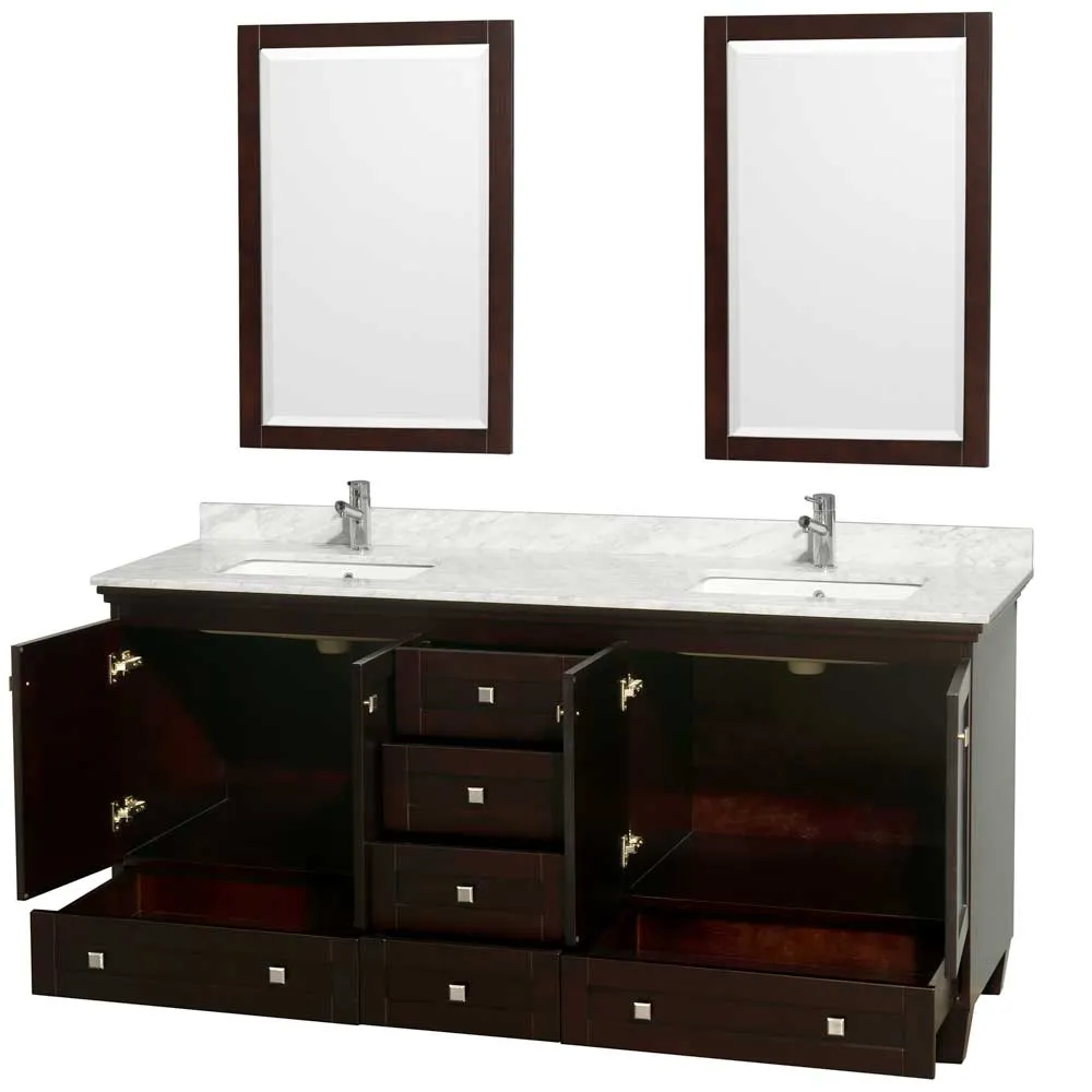 Acclaim 72 Inch Double Bathroom Vanity in Espresso