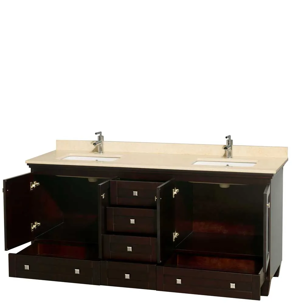 Acclaim 72 Inch Double Bathroom Vanity in Espresso