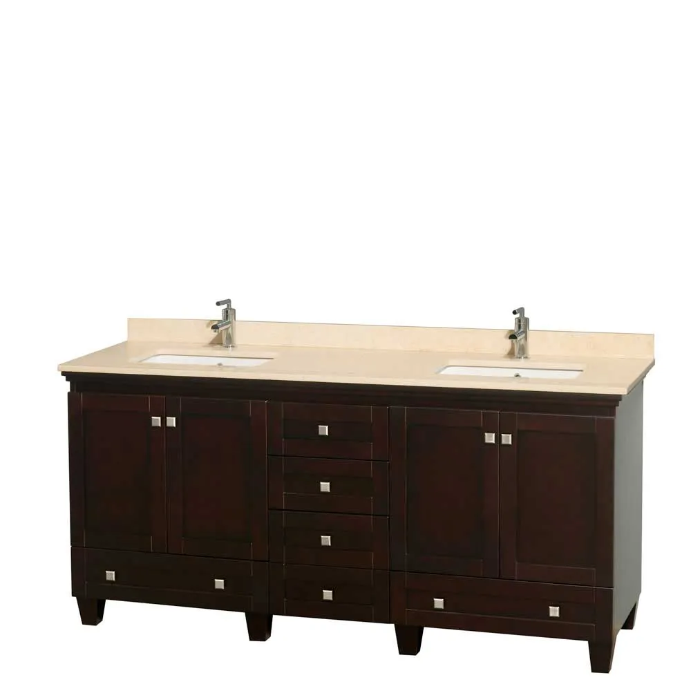 Acclaim 72 Inch Double Bathroom Vanity in Espresso