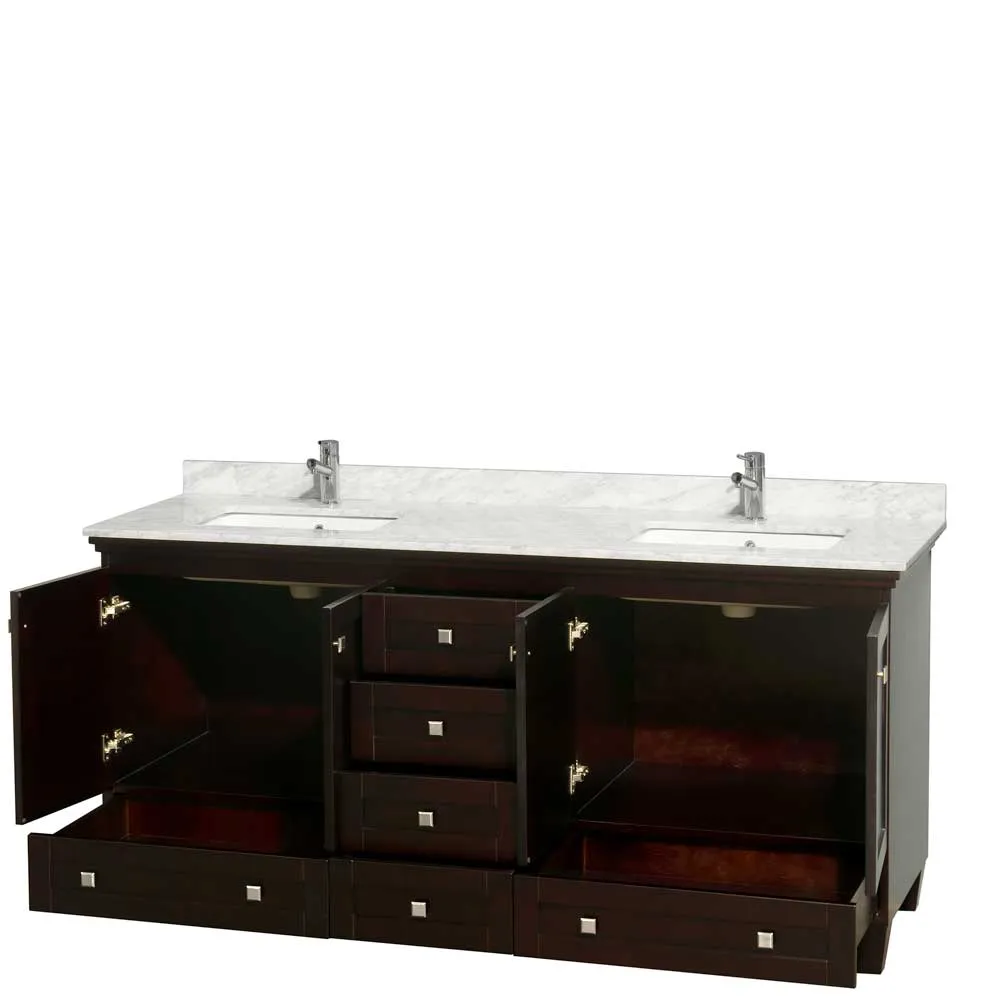 Acclaim 72 Inch Double Bathroom Vanity in Espresso