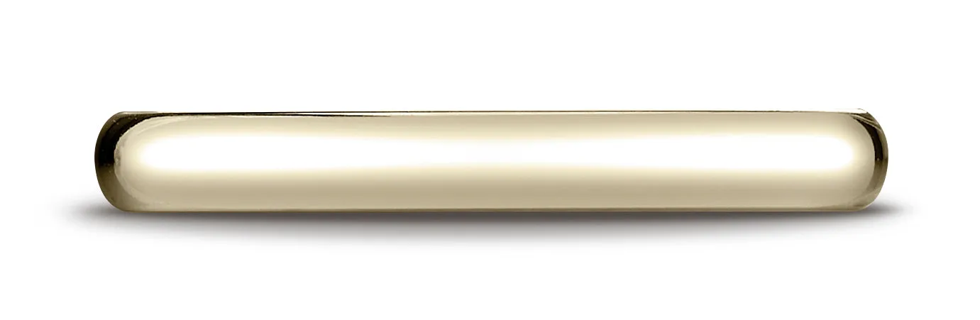 Benchmark 14K Yellow Gold 3mm Slightly Domed Super Light Comfort-Fit Wedding Band Ring (Sizes 4 - 15 )