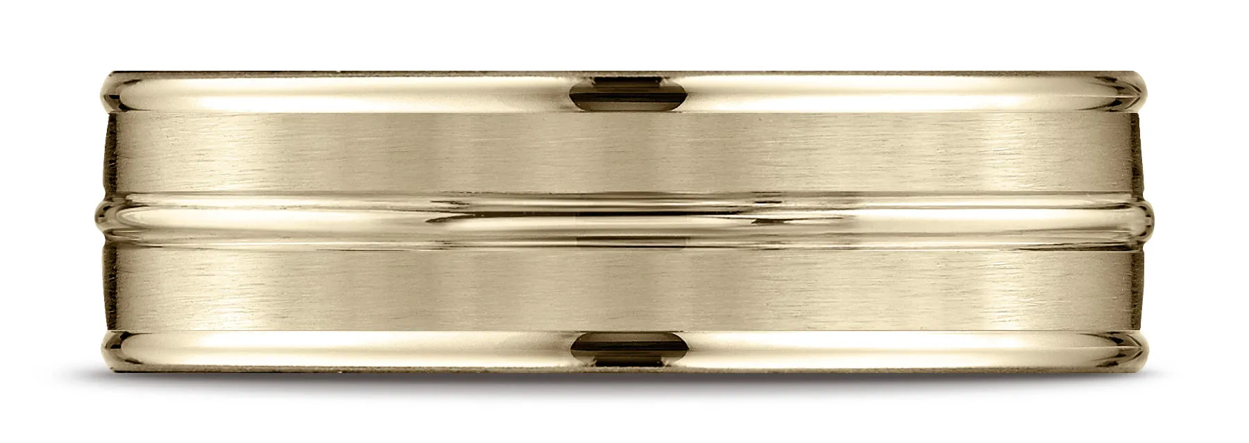 Benchmark 14k Yellow Gold 7mm Comfort-Fit Satin-Finish and Round Edge Carved Design Band, (Sizes 4-15)