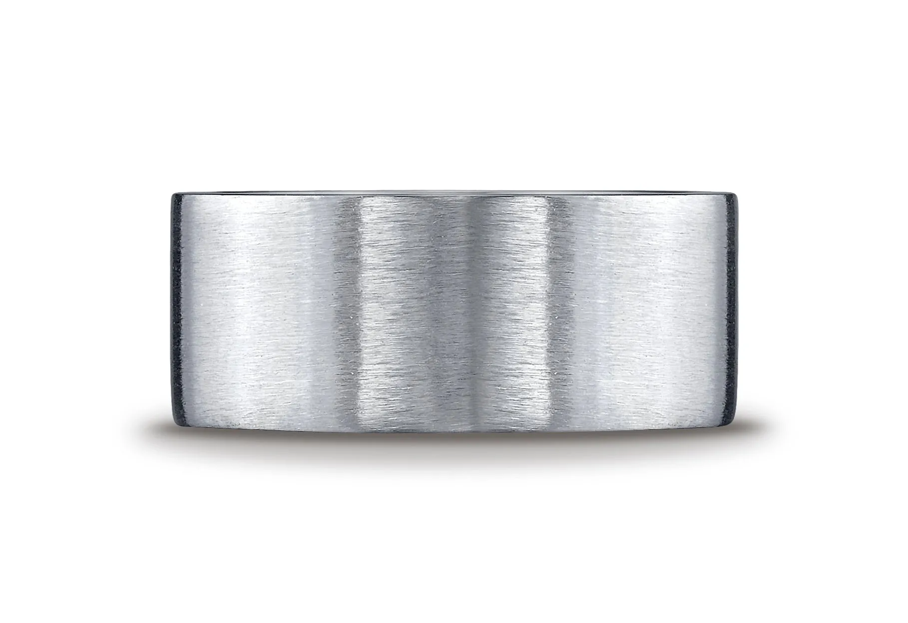 Benchmark Argentium Silver 10mm Comfort-Fit Satin-Finished Design Wedding Band Ring, (Sizes 8 - 15)