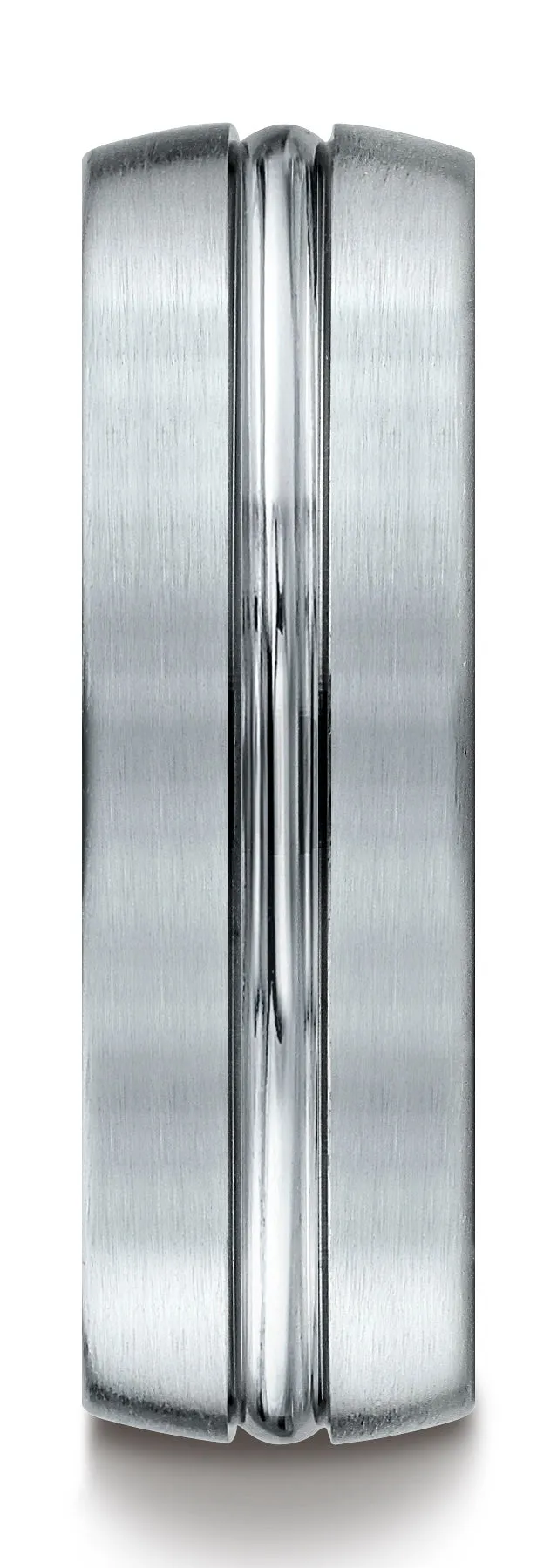 Benchmark Palladium 7mm Comfort-Fit Satin-Finished with High Polish Center Cut Carved Design Band (4-15)