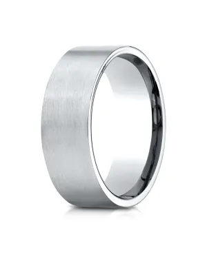 Benchmark Palladium 8mm Comfort-Fit Satin-Finished Carved Design Wedding Band Ring (Sizes 4 - 15 )