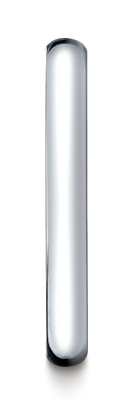 Benchmark Platinum 3mm Slightly Domed Super Light Comfort-Fit Wedding Band Ring (Sizes 4 - 15 )