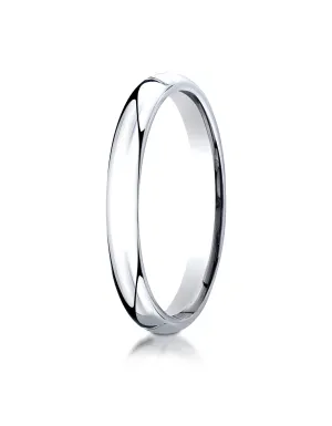 Benchmark Platinum 3mm Slightly Domed Super Light Comfort-Fit Wedding Band Ring (Sizes 4 - 15 )