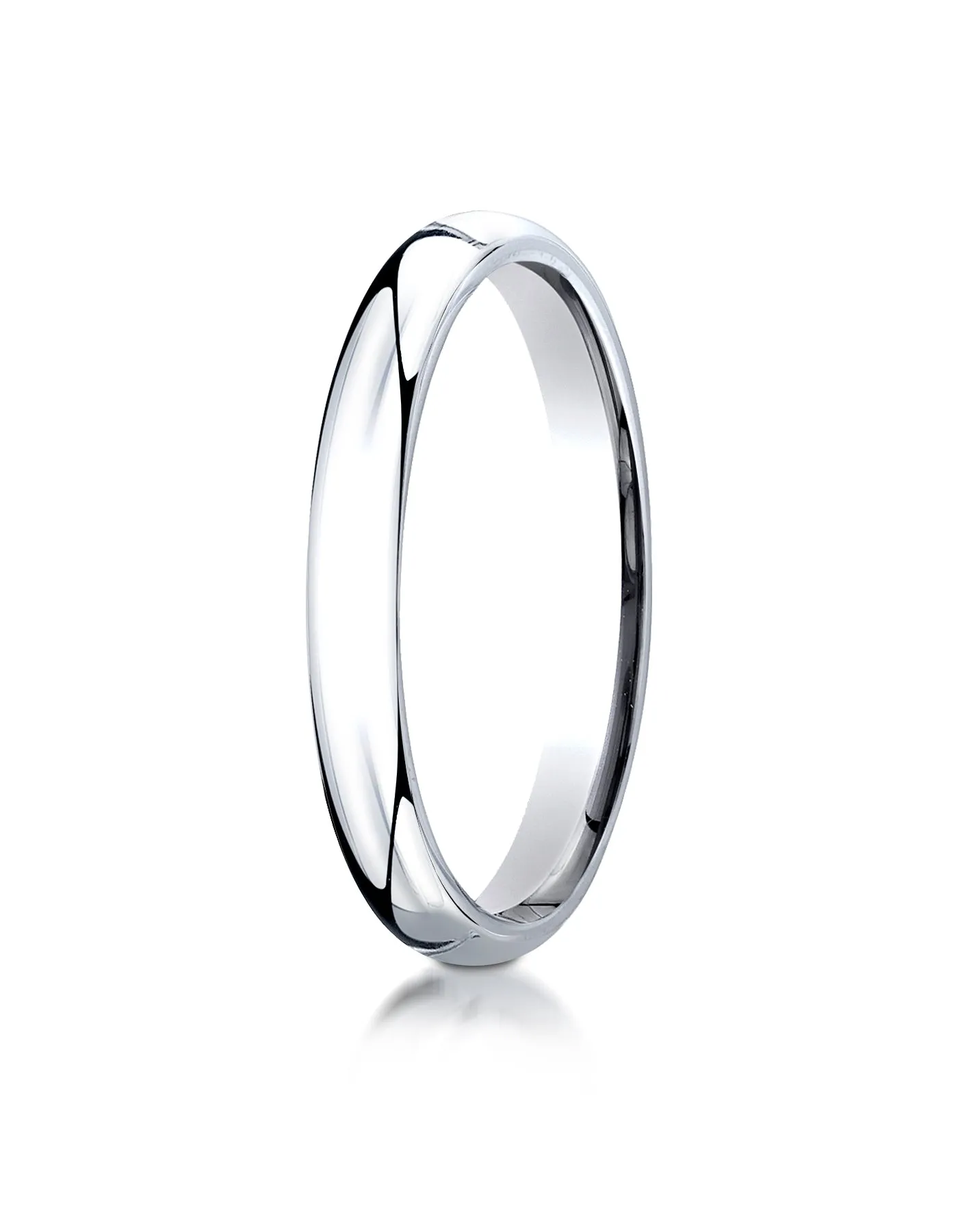 Benchmark Platinum 3mm Slightly Domed Super Light Comfort-Fit Wedding Band Ring (Sizes 4 - 15 )