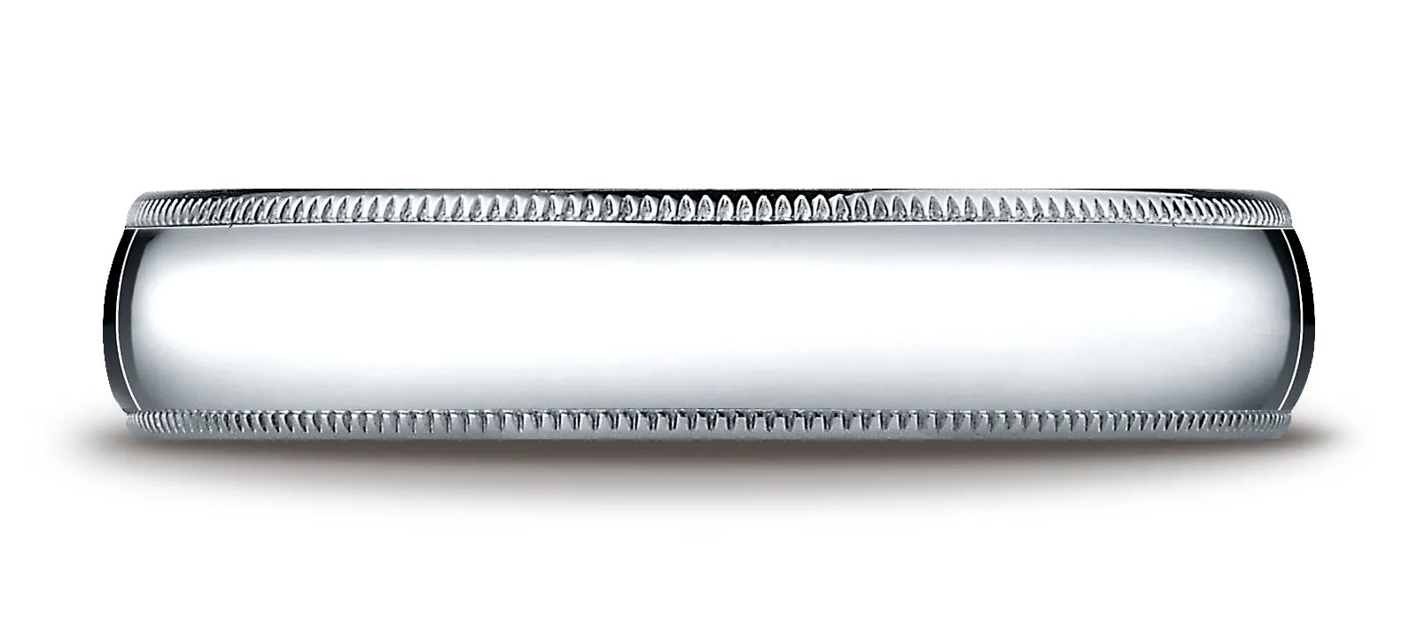 Benchmark Platinum 5mm Slightly Domed Super Light Comfort-Fit Wedding Band Ring with Milgrain