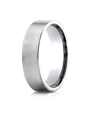 Benchmark Platinum 6mm Comfort-Fit Satin-Finished Carved Design Wedding Band Ring (Sizes 4 - 15 )