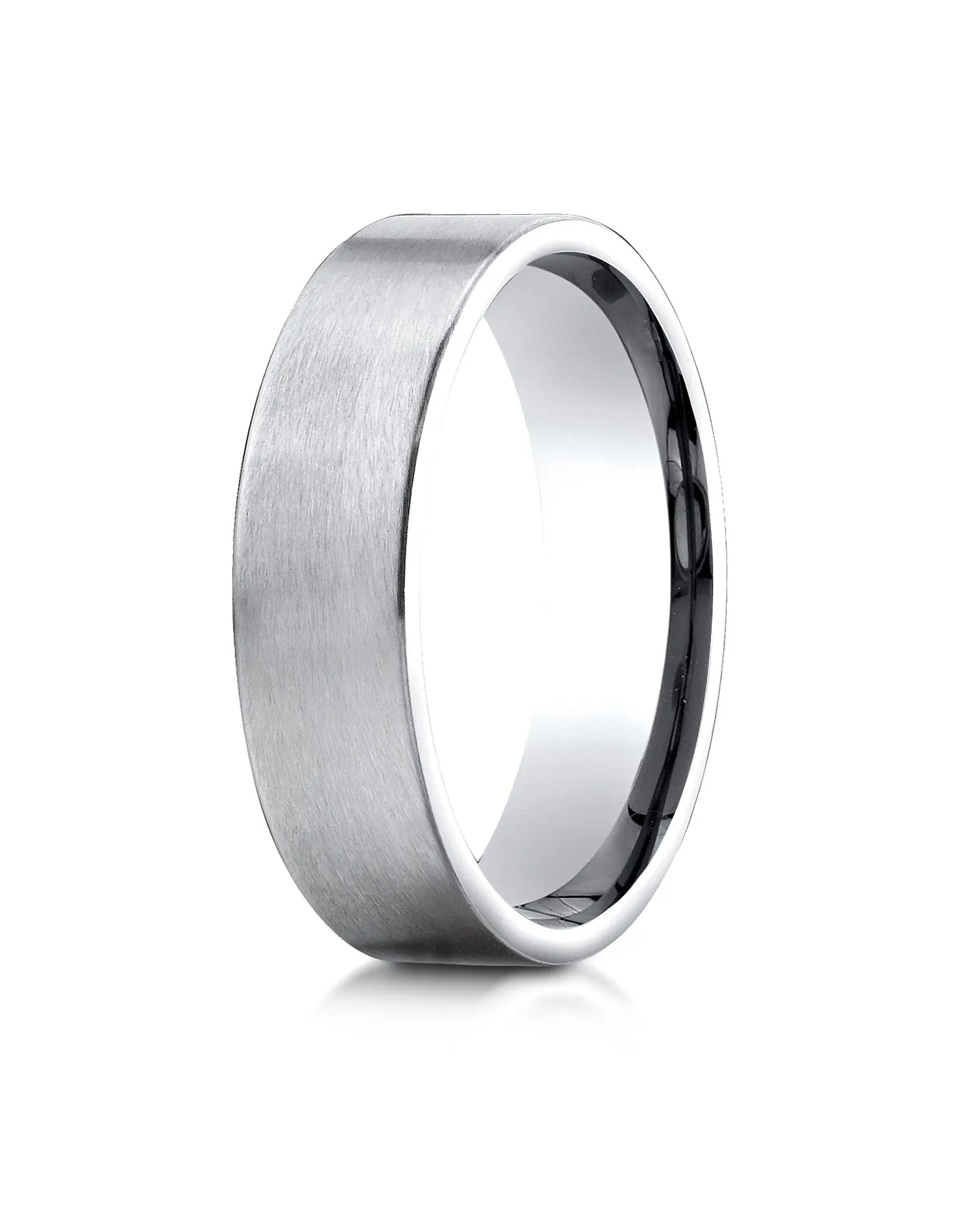 Benchmark Platinum 6mm Comfort-Fit Satin-Finished Carved Design Wedding Band Ring (Sizes 4 - 15 )