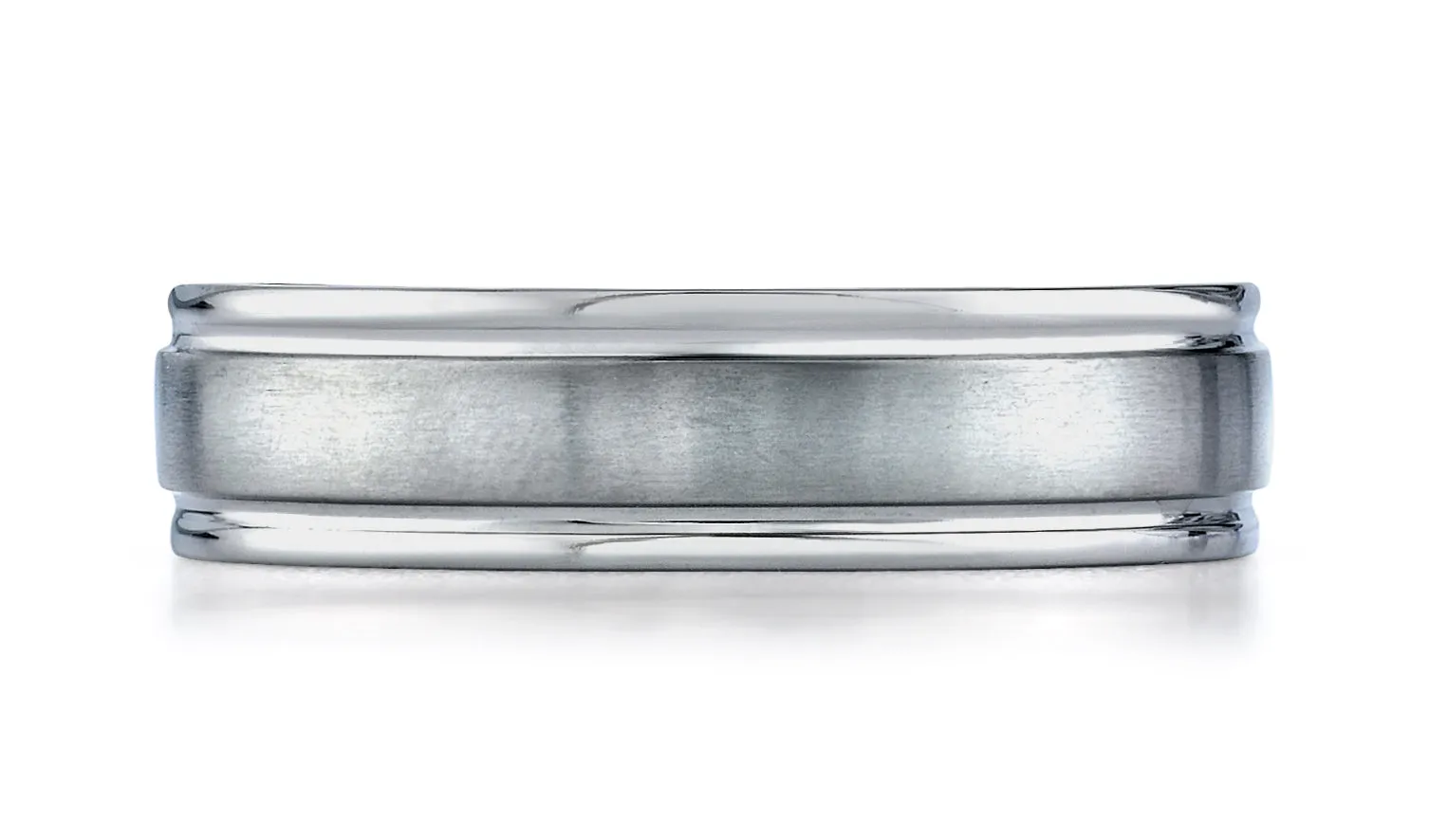 Benchmark Titanium 6mm Comfort-Fit Satin-Finished Round Edge Design Wedding Band Ring, (Sizes 6 - 14)