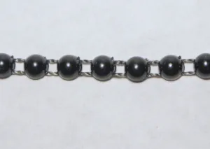 Black Fused Pearl String Half Beads 6mm 36 Yards