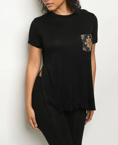 Black t-shirt with Slit