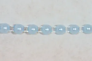 Blue Fused Pearl String Half Beads 6mm 36 Yards