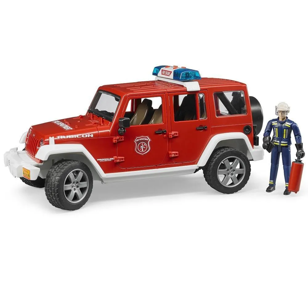 Bruder Jeep Wrangler Unlimited Rubicon Fire Department Vehicle with Fireman