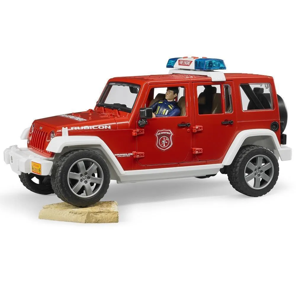 Bruder Jeep Wrangler Unlimited Rubicon Fire Department Vehicle with Fireman